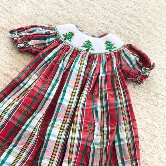 Jack & Jill Smocked Plaid Bishop Dress - Picture 4 of 12